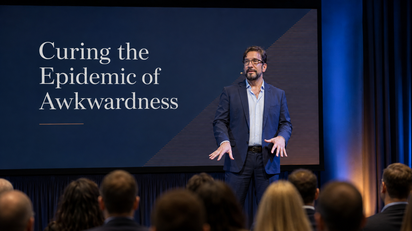 Brett Duggan presenting The Confidence Gap on a conference stage